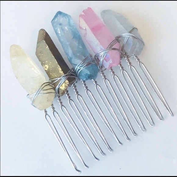 Bloodstone Treasures Accessories - 🌈HP🌈”Don't Stop Me Now" Rainbow Quartz Hair Comb